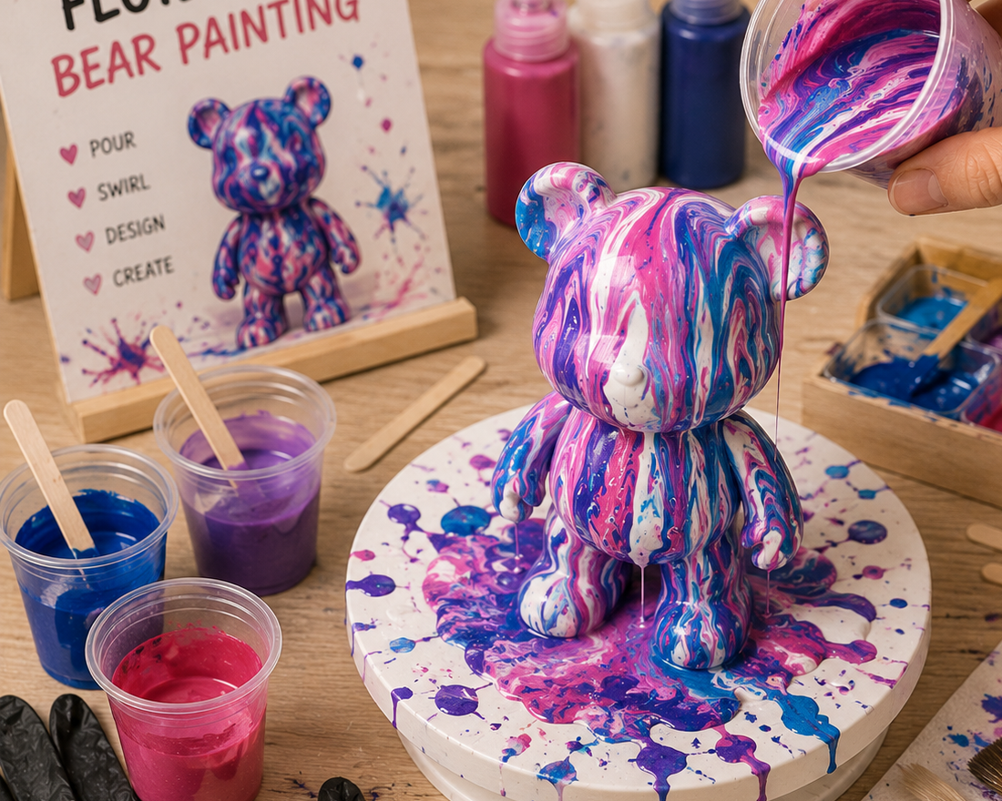 Fluid Art Bear Painting